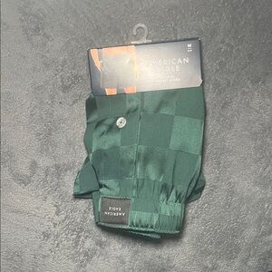American Eagle Green Checkered Boxers